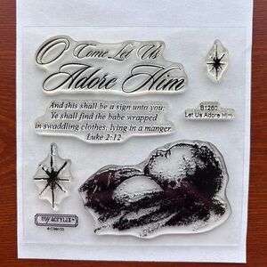 Close To My Heart Stamps 'Let Us Adore Him' Cling Stamps NEW